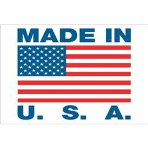 Tape Logic USA305 2 x 3 in. Made in U.S.A. Labels - Red, White & B