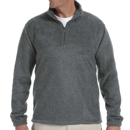Mens Harriton Quarter-zip Fleece Pullover (m980)- Charcoal - Medium