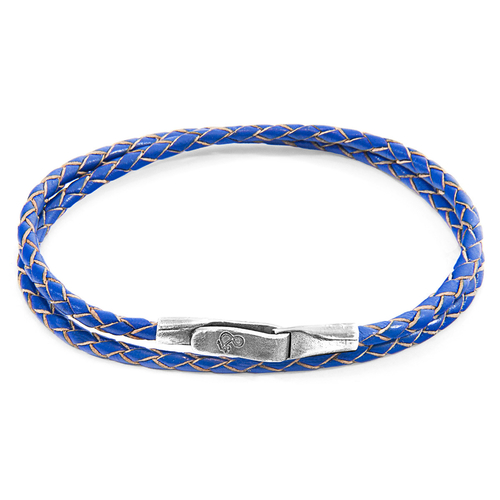 Royal Blue Liverpool Silver & Leather Bracelet