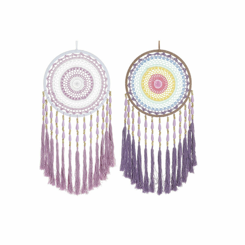 Dream Catcher DKD Home Decor 8424001858286 Pink Lilac Fringe Boho 32 x