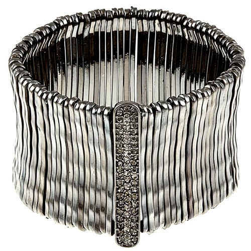 Celeste 622b-0070BD Celeste Jet Black Bamboo Bar Pave-Set Crystal Stre