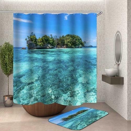 Clear Ocean Shower Curtain