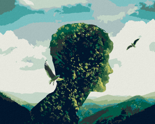 Paint by Numbers - NATURE AS A PERSON'S HEAD
