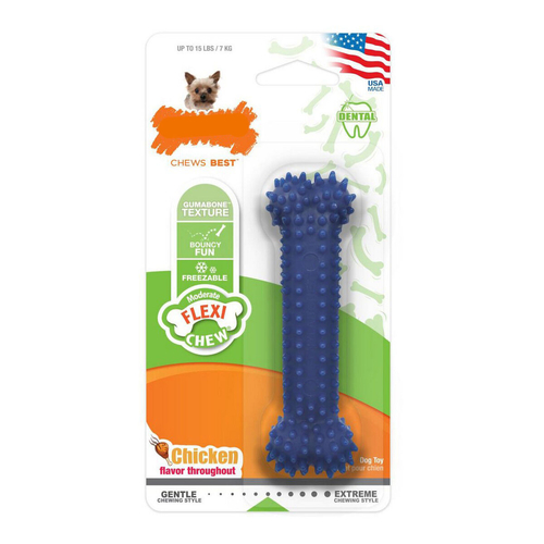 Dog chewing toy Nylabone Plaque Attacker Natural Size M Chicken