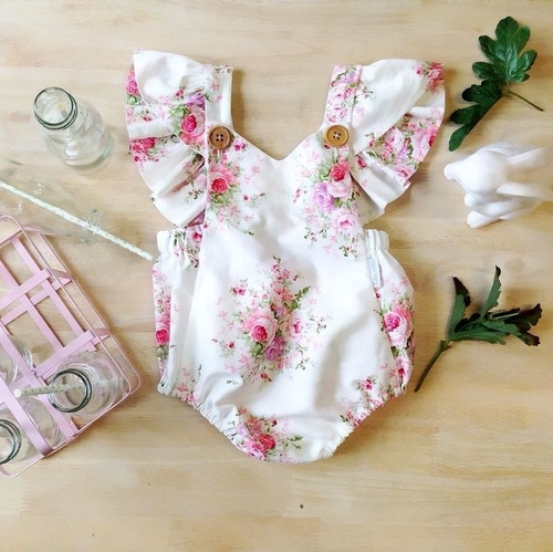 Newborn Toddler Baby Girl Floral Jumpsuit Bodysuit
