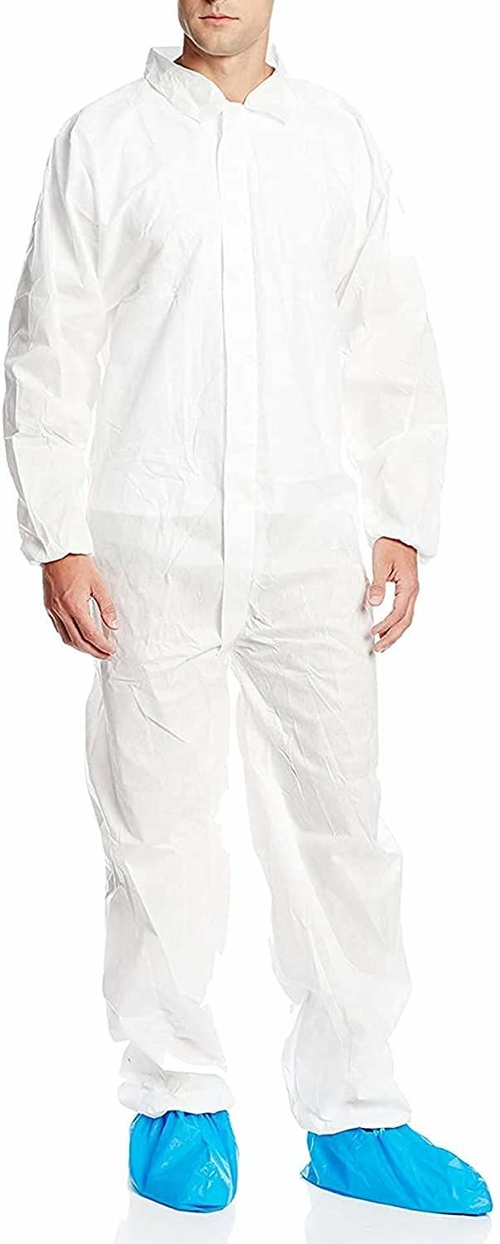 AMZ Disposable Coverall, Paint Suit Large. White Hazmat Suit. 60 gsm