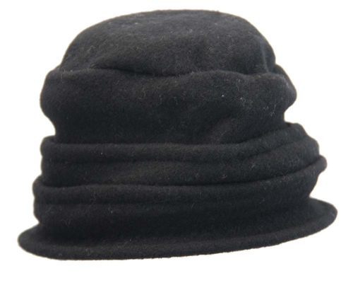 Warm black winter bucket hat