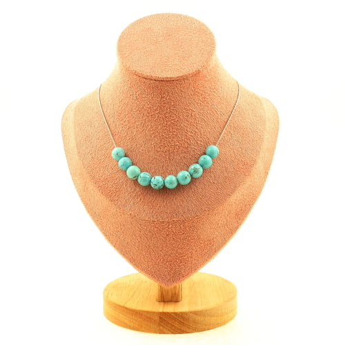 Howlite Turquoise 8 mm 10 beads necklace