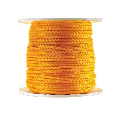 Wellington P2420S0500Y01S Hollow Braid Poly Rope  Yellow - 0.31 in. x 