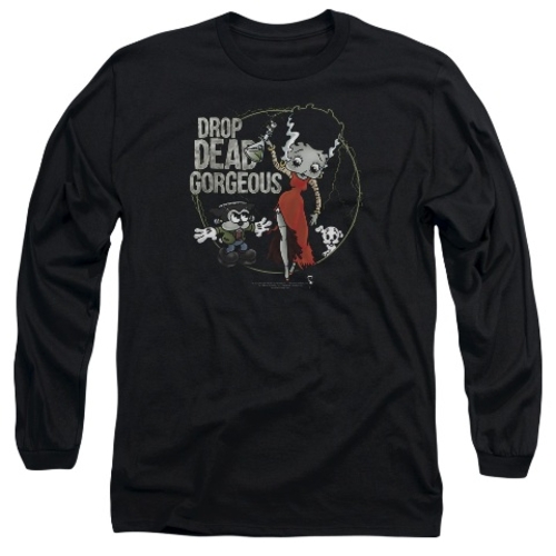 Trevco Betty Boop-Drop Dead Gorgeous - Long Sleeve Adult 18-1 Tee - Bl