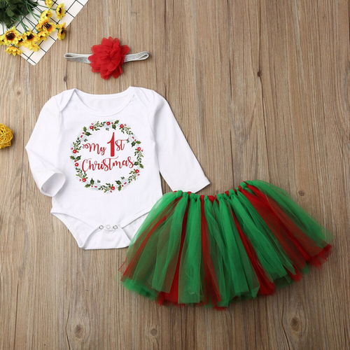 Pudcoco Autumn 3PCS Newborn Kids Baby Girl Xmas