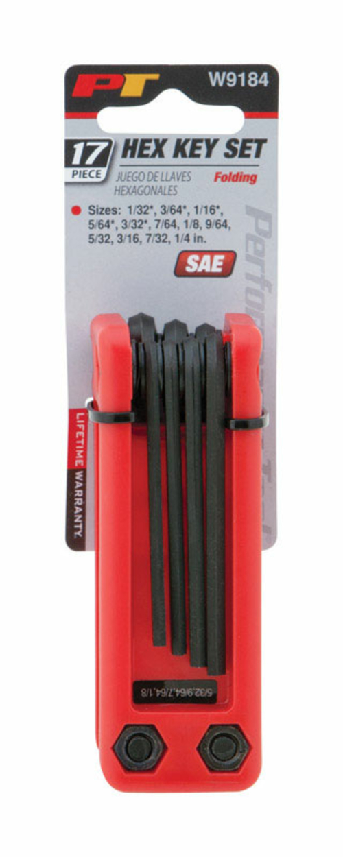 Wilmar 2797025 SAE Fold-Up Hex Key Set, 17 Piece - Pack of 6