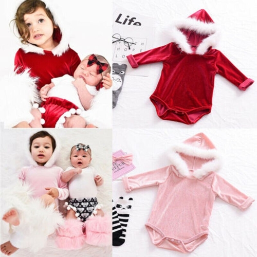 Xmas Autumn Infant Baby Girls Rompers Long Sleeve