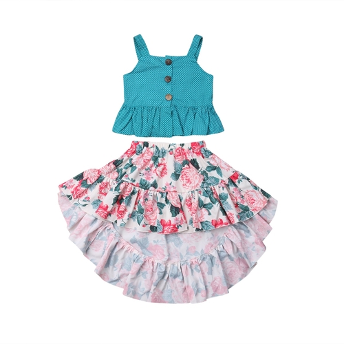 Little Girls Summer Floral Clothes Sets Babies