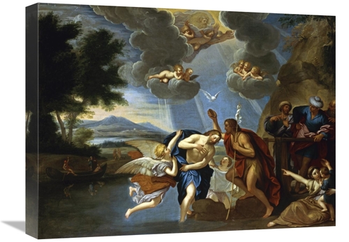 22 in. The Baptism of Christ Art Print - Circle of Francesco Albani