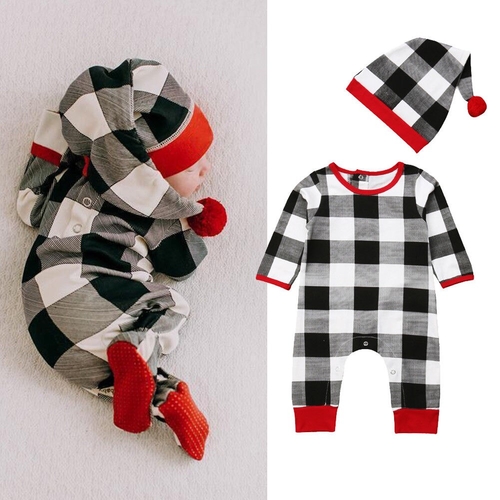 Xmas Newborn Baby Boy Girl Cute Romper Hats 2PCS