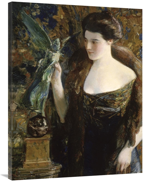 Global Gallery GCS-277860-40-142 40 in. Young Woman & Statue Art Print