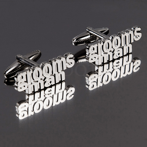 Cut Out Words Wedding Cufflinks - Grooms Man