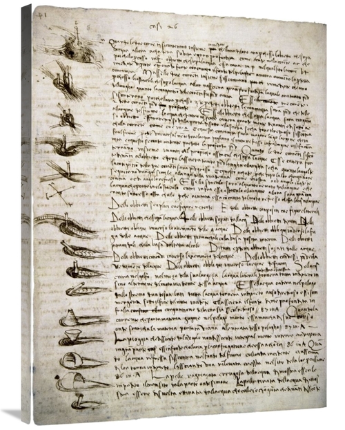 Global Gallery GCS-277239-36-142 36 in. Codex Leicester - Water Flow A