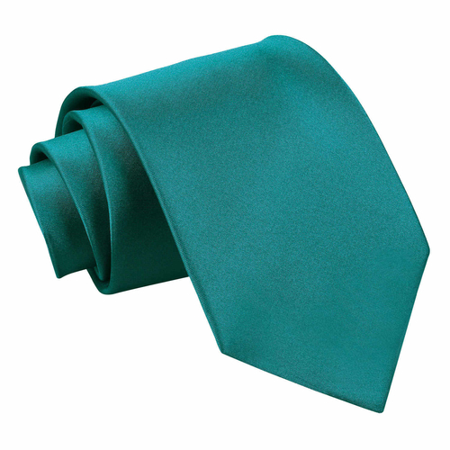 Plain Satin Extra Long Tie - Teal