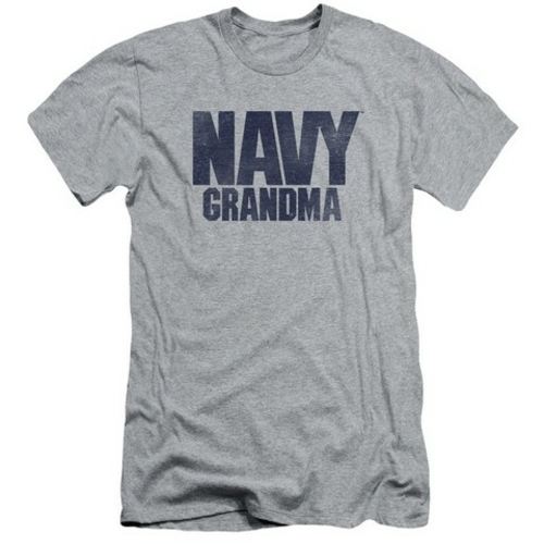 Trevco Navy-Grandma Short Sleeve Adult 30-1 Tee, Athletic Heather 