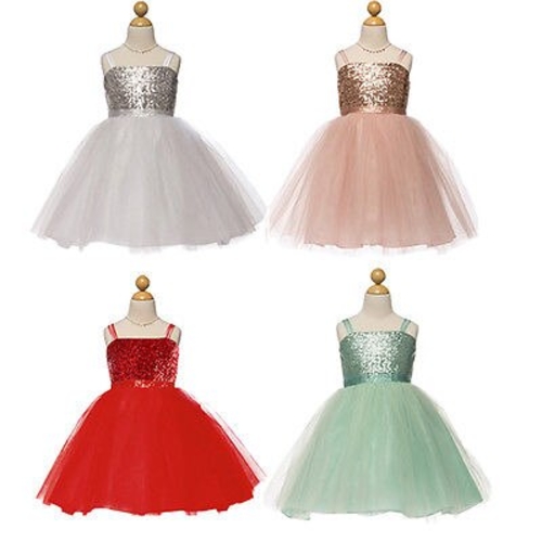 Children Baby Kids Girls Sequins Red/Grey/Pink