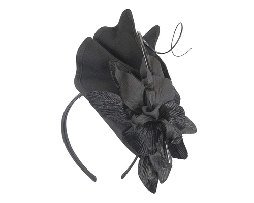 Black autumn winter felt fascinator