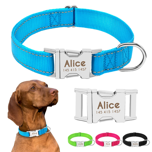 Personalized Dog Collar Durable Nylon Reflective