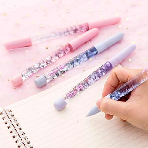 Creatively 0.5mm Gel Pen flow oil crystal Gold