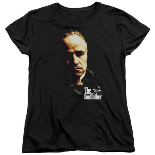 Trevco Godfather-Don Vito Short Sleeve Womens Tee, Black - Medium