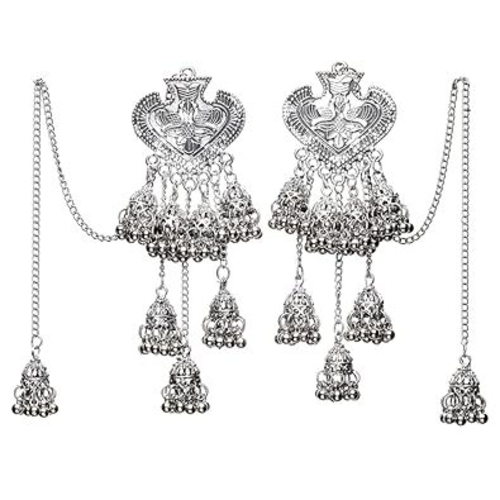 CE Latest Stylish Oxidised Chain Jhumka Earrings for Women and Girls