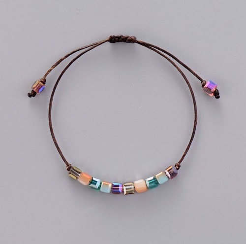 Simple Bracelet Handmade Boho Half Plating Square