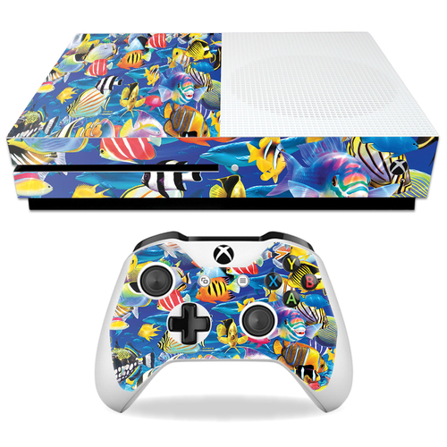 MightySkins MIXBONES-Tropical Fish Skin Decal Wrap for Microsoft Xbox 