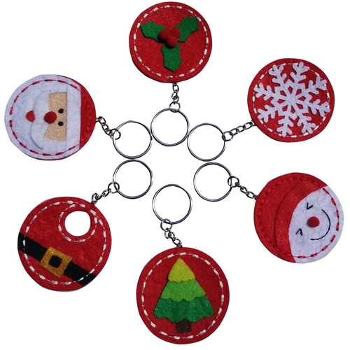 1pc Cartoon Santa Claus Snowman Keyring Pendant