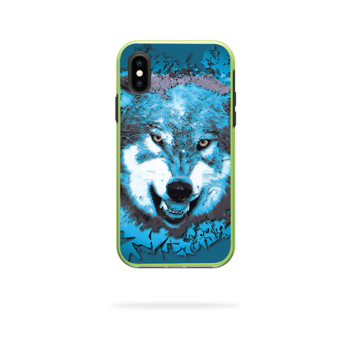 MightySkins LIFSLIPX-wolf shatter Skin for Lifeproof Slam iPhone X or 