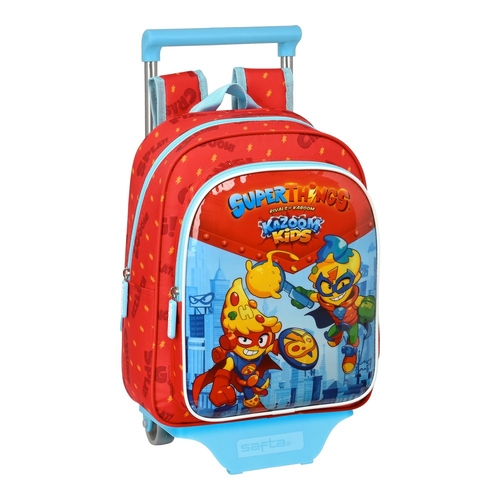 School Rucksack with Wheels SuperThings Kazoom Kids Red Light Blue (27