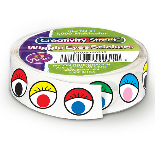 Pacon CK-34031-2 Creativity Street Wiggle Eyes Stickers On A Roll,