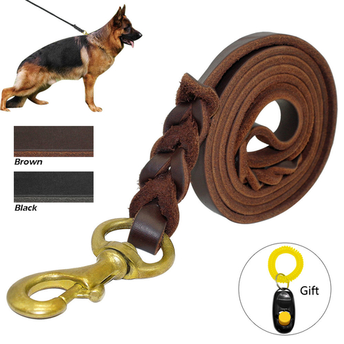 Spocket Dropship Braided Leather Dog Leash Pet K9 Walking Training