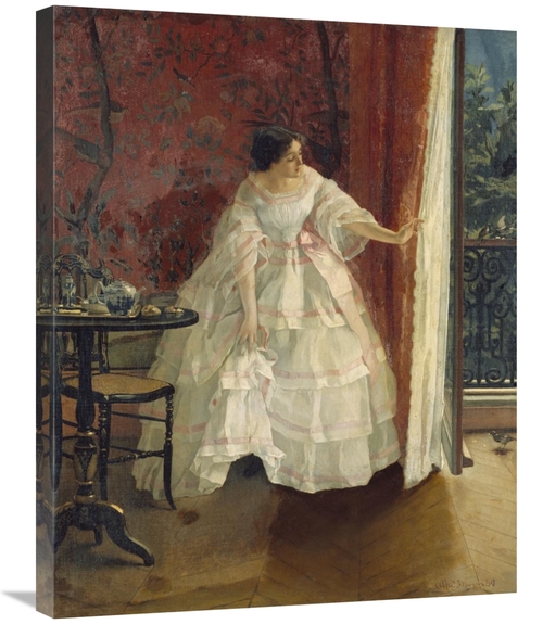 Global Gallery GCS-268554-30-142 30 in. Lady at a Window Feeding Birds