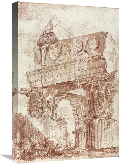 Global Gallery GCS-453973-1624-142 16 x 24 in. Sketch of Roman Archite