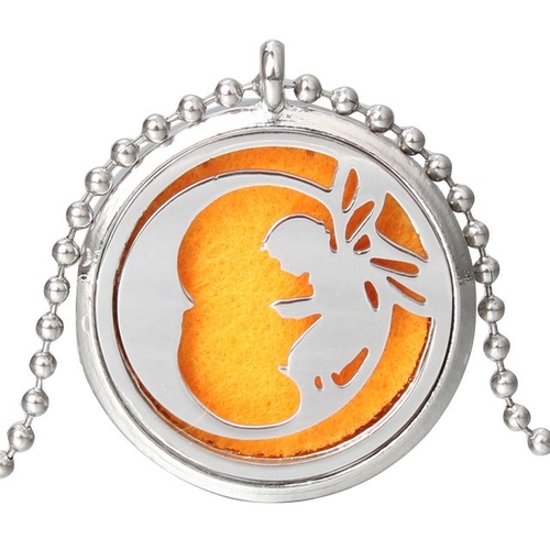 MOM Child Aroma Diffuser Necklace Open Silver