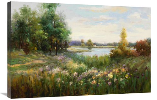 Global Gallery GCS-132527-2436-142 24 x 36 in. Spring Flowers & Vista 