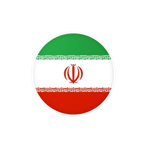 Autocollant rond Drapeau de l'Iran en plusieurs tailles