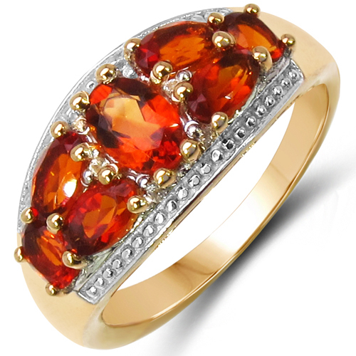 14K Yellow Gold Plated 1.96 Carat Genuine Citrine & White Topaz .925