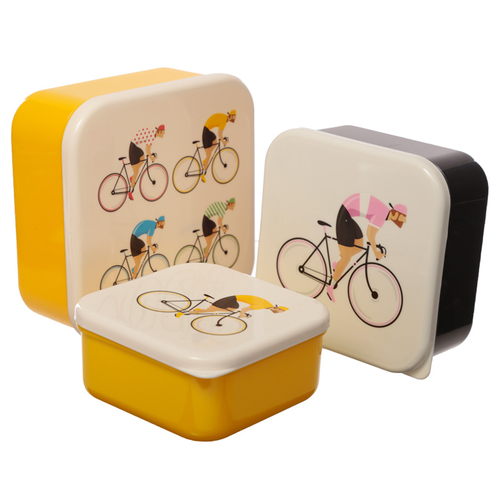 Cycle Works Bicycle Set of 3 Plastic Lunch Boxes (M/L/XL)