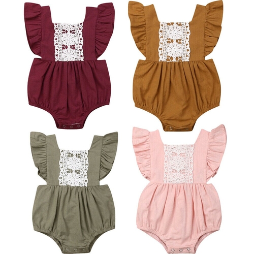 0 24M Summer Toddler Baby Girls Jumpsuits Ruffles