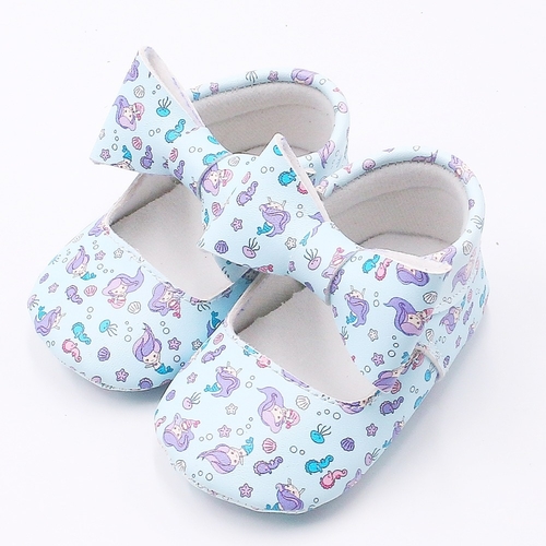 2019 PU leather Fashion Floral Bow First walkers