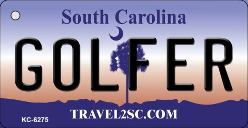 Smart Blonde KC-6275 Golfer South Carolina License Plate Key Chain - 1