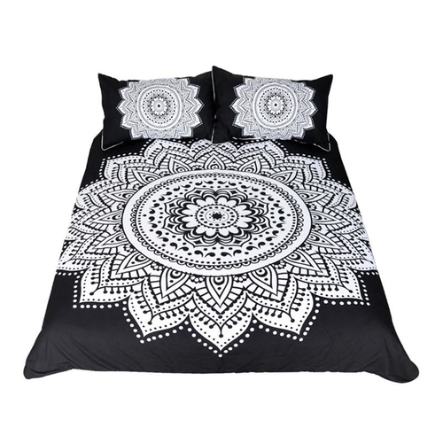 Mandala Print Bedding Set Queen Size Floral Duvet