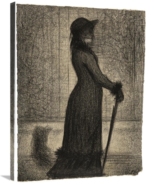 24 x 32 in. Une Elegante - Woman Strolling Art Print - Georges Seurat